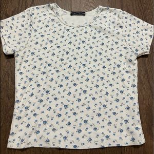 Brandy Melville Blue Floral Ashlyn Top